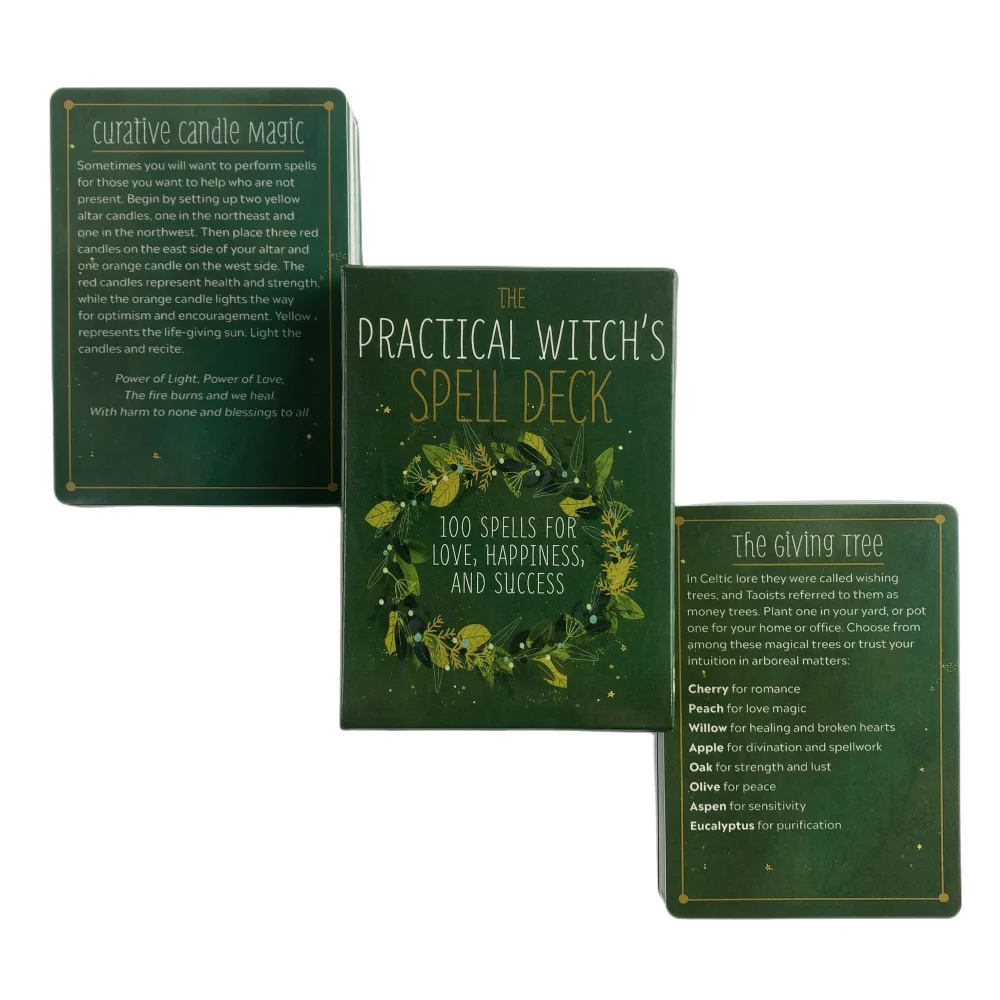 100 The Practical Witch\'s Spell Deck Cards Tarot Divination English Versions Edition Oracle Board Playing Table Games For Party