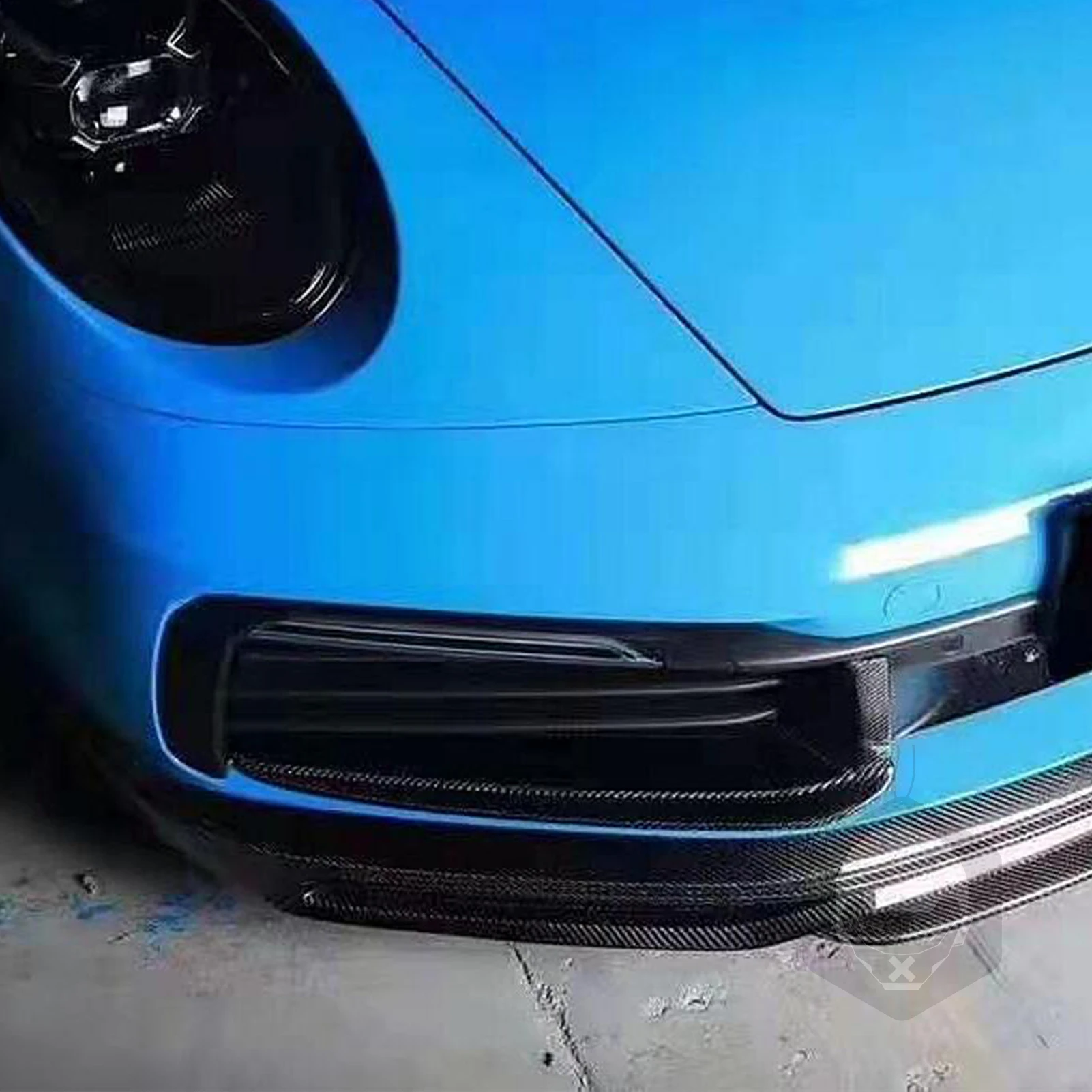 Carbon Fiber Front Lip Air Inlet Wind Blade Decorative Cover Car Accessories For Porsche 911 992 Carrera 19-22 Standard Model