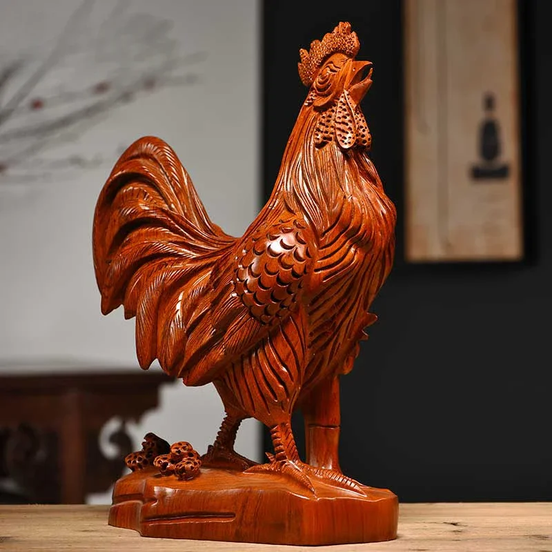 

Rosewood Wood Carving Chante Clair Decoration Wooden Animal Zodiac Home Living Room TV Cabinet Rosewood Craft Gift