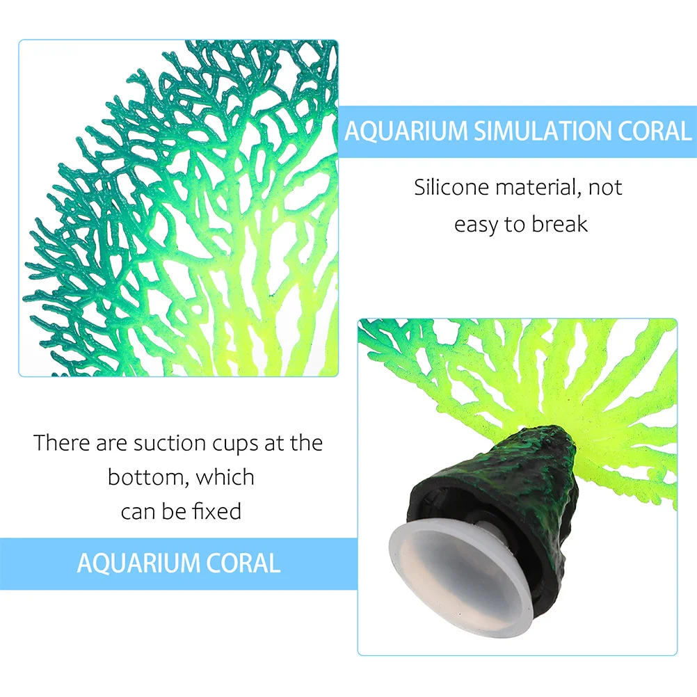 

2pcs Simulation Coral Artificial Aquarium Decor For Fish Tank Landscaping Silicone Coral Decorations Aquarium Ornament Fish Tank