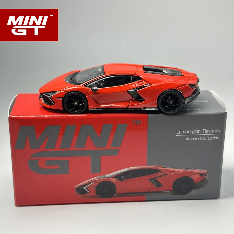 MINIGT 1:64 Lamborghini Revuelto Arancio Dac Lucido Red alloy Car