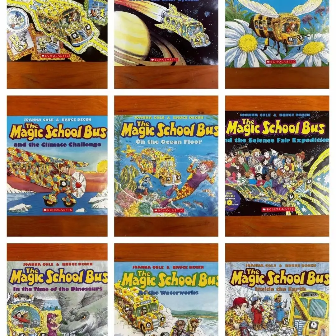 Livre d'images original en anglais, bande dessinée scientifique anglaise, Magic School Bus Series 1, 12 volumes