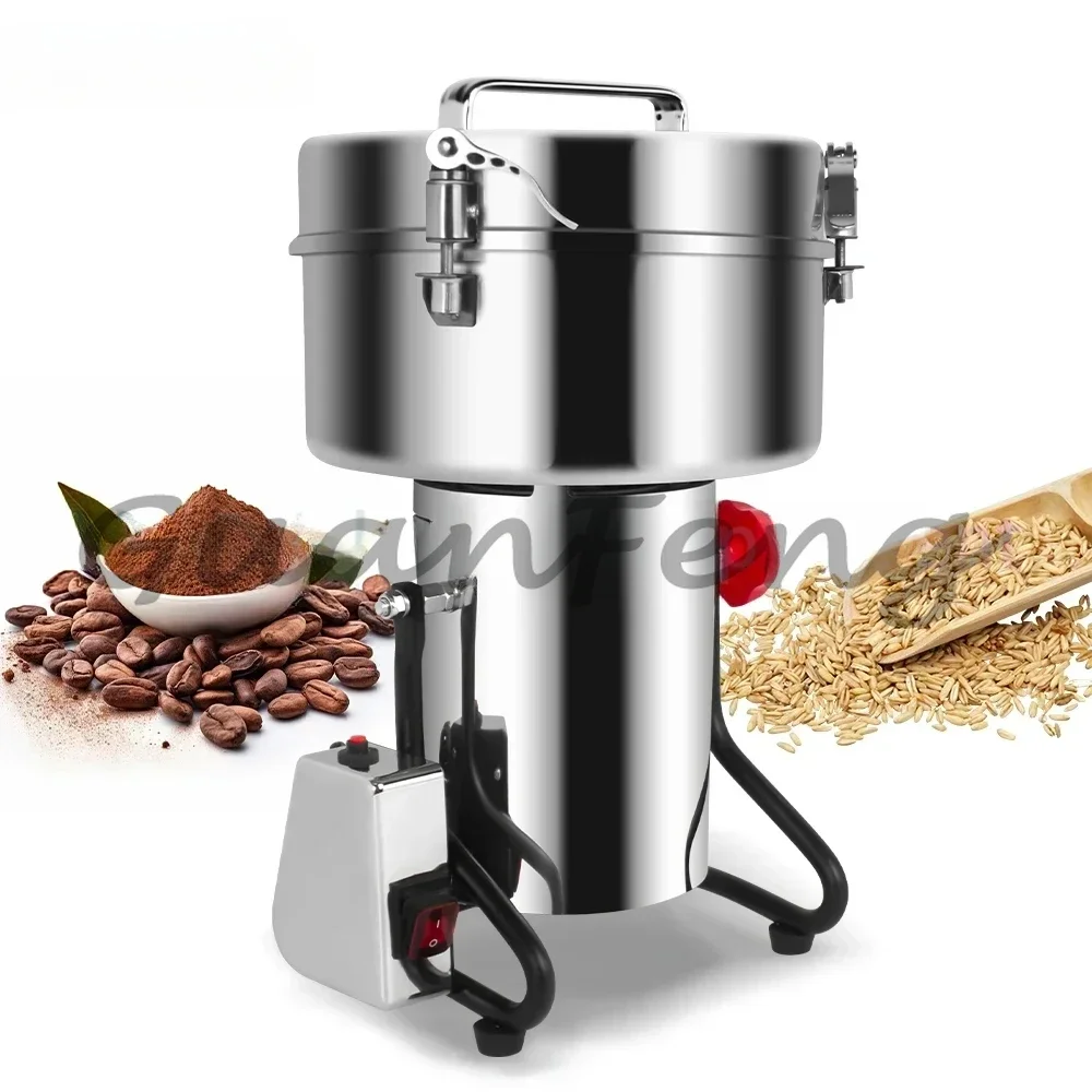 4500G Grinder High Speed Spice Grinder Grain Crusher Large Commercial High Capacity Stainless Steel Coffee Grinder Machine