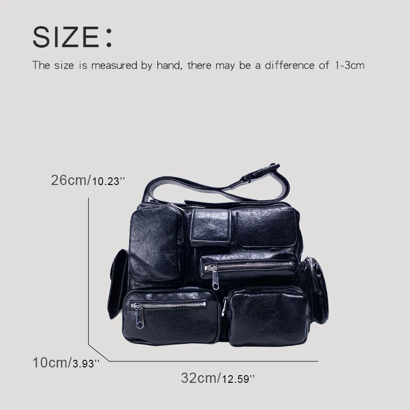 MEDIOW Moto & Biker Bags For Women Luxury Designer Handbags And Purses 2024 New In PU Oil Wax Leather Multiple Pockets Shoulder