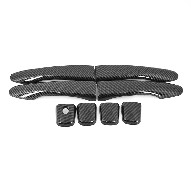 For NISSAN Terra 2018-2022 Accessory glossy black Carbon fibre pattern car side Door Handle bowl Covers Trim 2019 2020 2021 view 4
