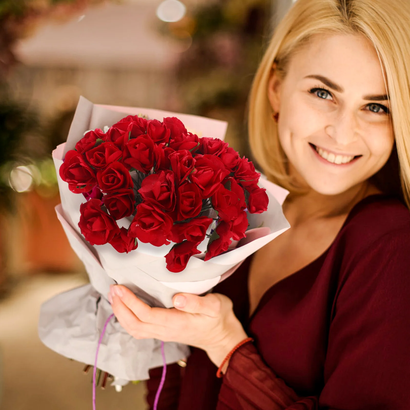 

144Pcs Artificial Paper Plum Blossom Flowers Simulation Plant Home Office Wedding Party Decoration Faux Floral Ornaments