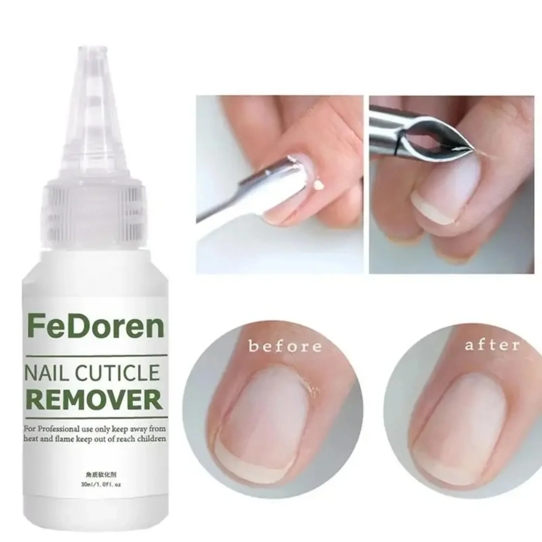 30ML Cuticle Remover Cream Instant Cuticle Removing Gel Overgrown Cuticles Eliminating Exfoliant Soften Nails Manicure Pedicure