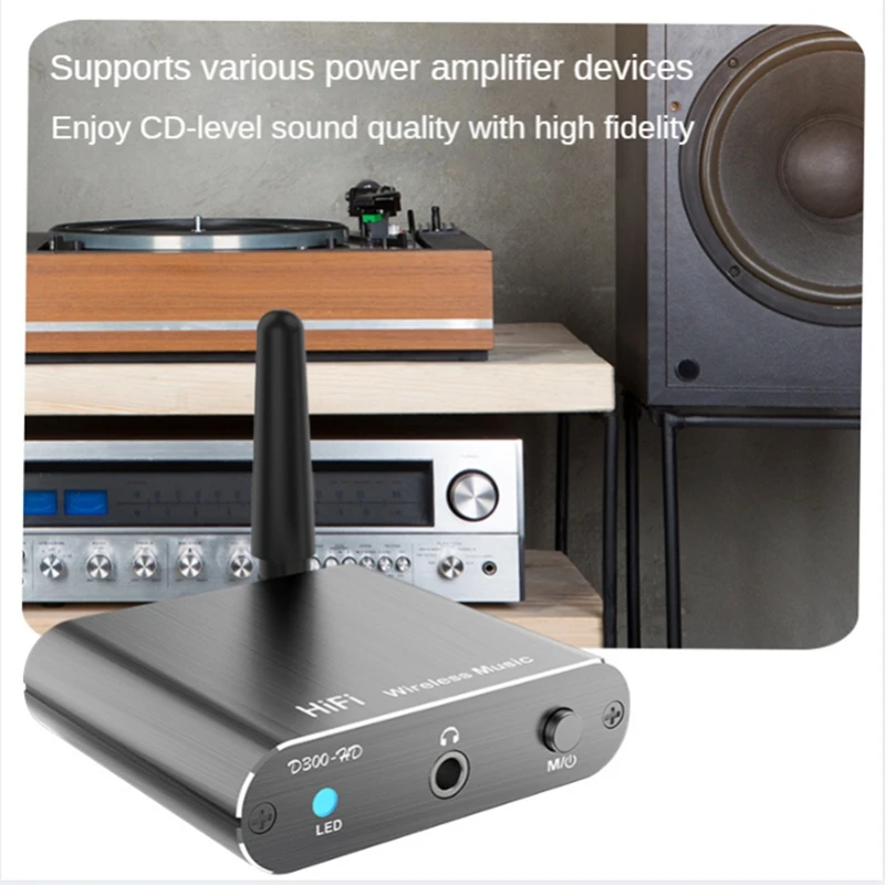 HIFI Wireless Audio Adapter With 3.5Mm Aux Toslink/Coaxial Output Bluetooth 5.2 For Amplifer Car