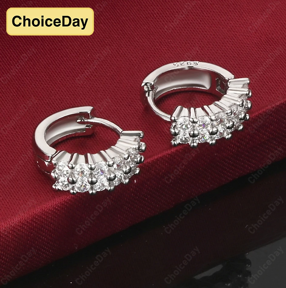 

ChoiceDay 925 Sterling Silver Exquisite Round Bead Earrings Women Fashion Party Jewelry Accessories Gift