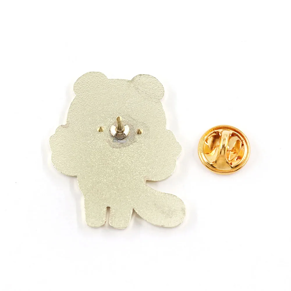 الحيوان معبر شارة لعبة شخصية بروش لطيف الكرتون الراكون القط المينا دبوس الإبداعية الأزياء طوق مجوهرات لعبة لاعب هدية