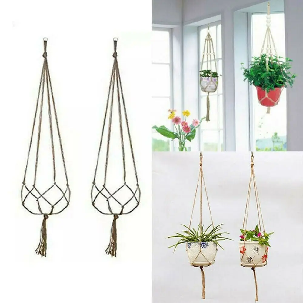 

New Decoration Lifting Basket Rope Home Garden Flowerpot Holder Plant Hanger