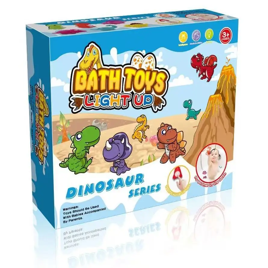 Dinosaur Baby Bath Toys Set 1/6Pcs Light-Up Floating Bath Time Fun for Boys & Girls Preschool Bathtub Bathroom Play Educational
