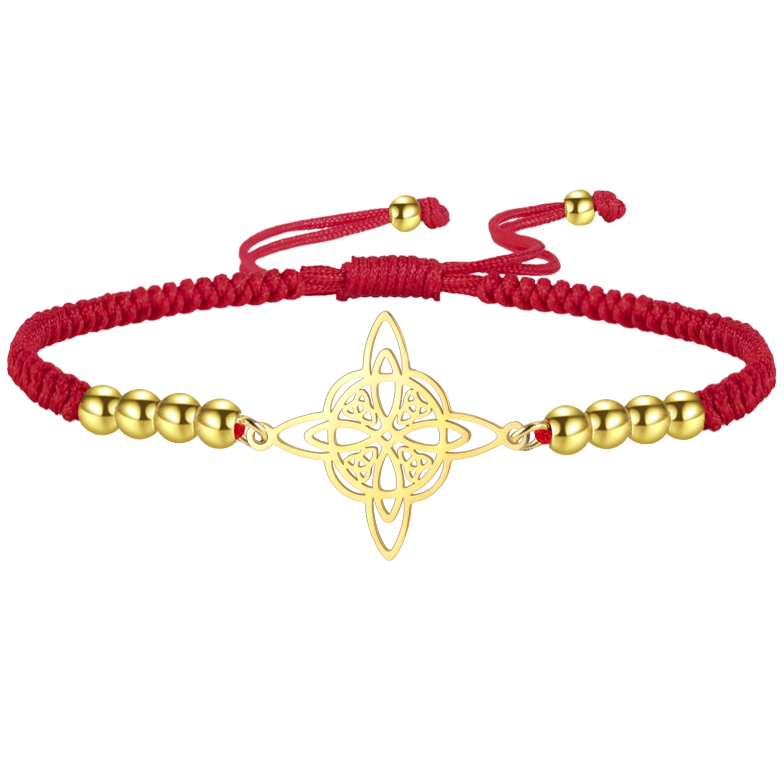 Kkjoy Hexenknoten-Armband mit keltischem vierzackigen Stern, Edelstahl, Wicca-Armband, okkultes Amulett, Charms, Schmuck, Geschenk für Frauen – Detail 13