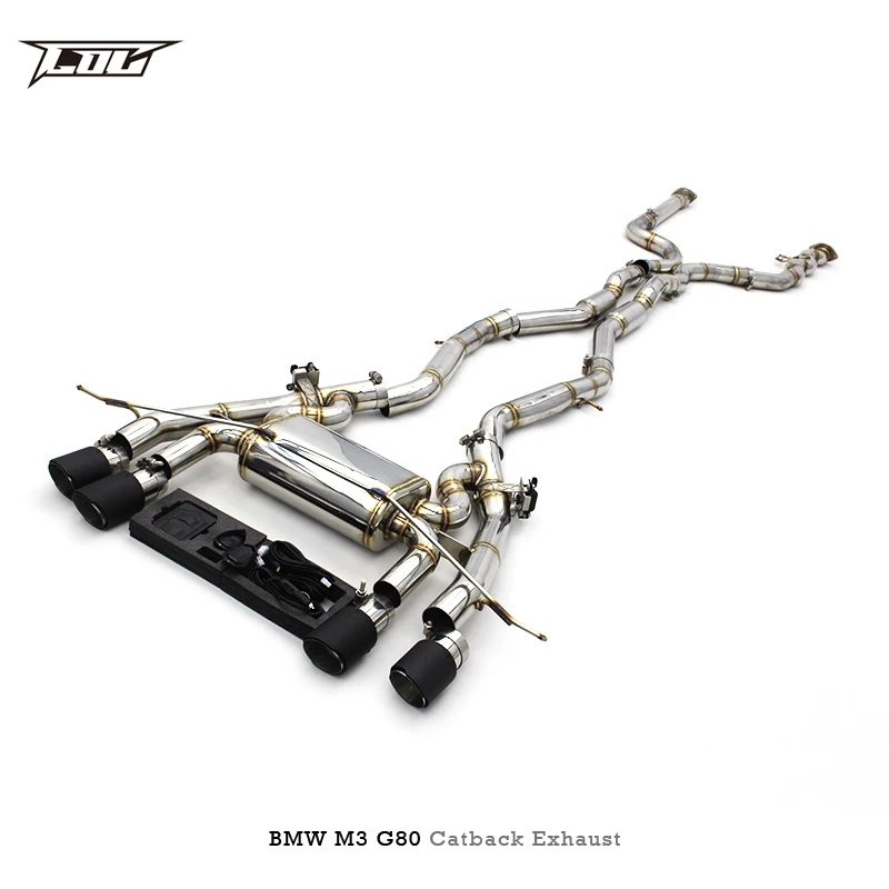 Escape catback para bmw m3/m4 g80/g82/g8x 3.0t 2019-sistema de escape de carro de corrida silenciador de tubo de escape de aço inoxidável