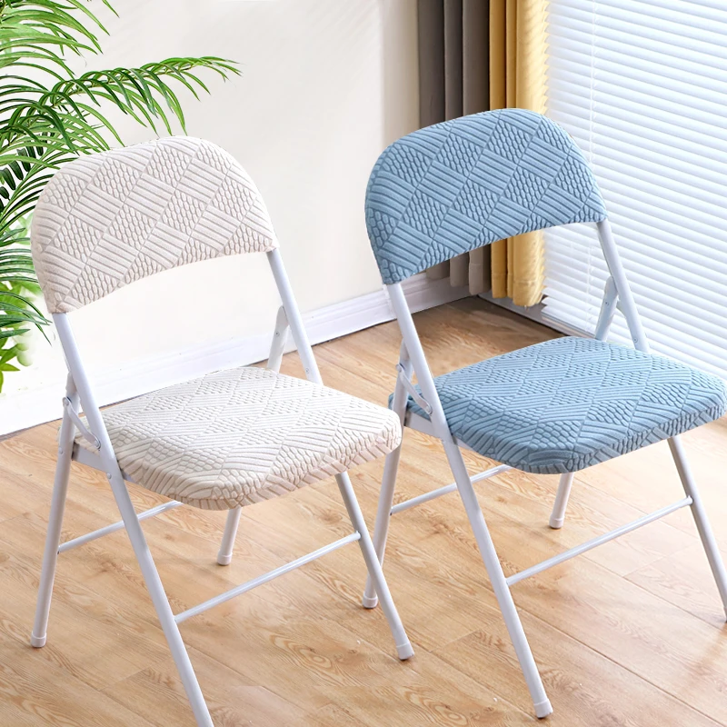 1 Set Elastic Folding Chair Cover Dining Office Chair Protector Cover Dustproof Living Room Hotel Chair Backrest Protective Case