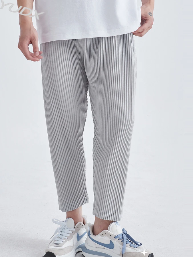 YUDX Miyake Japanese Pleated Pants Large Size Leisure Loose Small Feet Sports Radish Low Crotch Haren Pants Spring Summer New