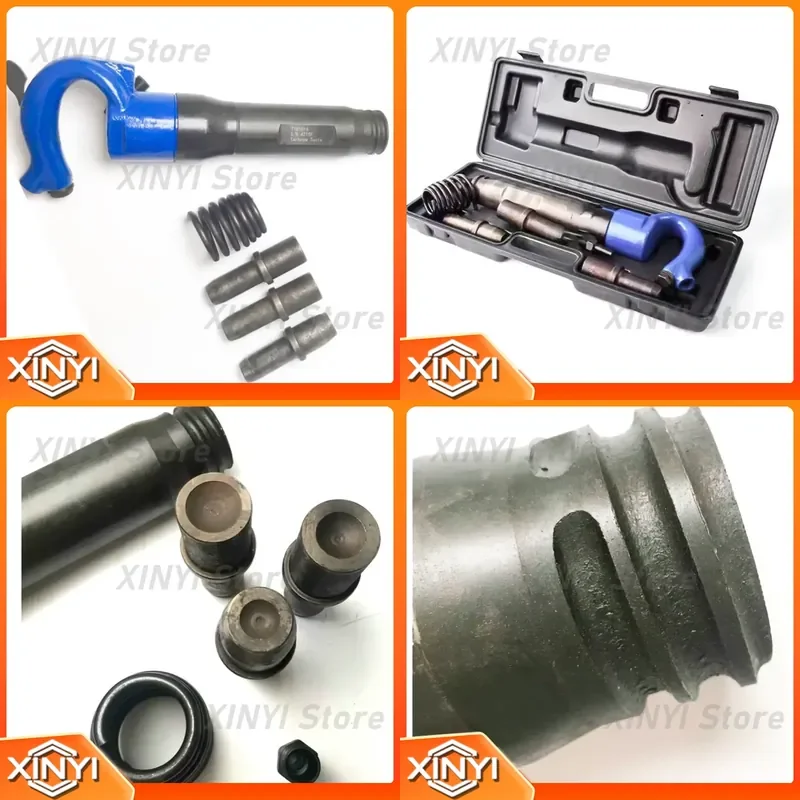 Air hammer is the main method of making metal tools, buildings and vehicles. Rivet gun for wrought iron and steel products.