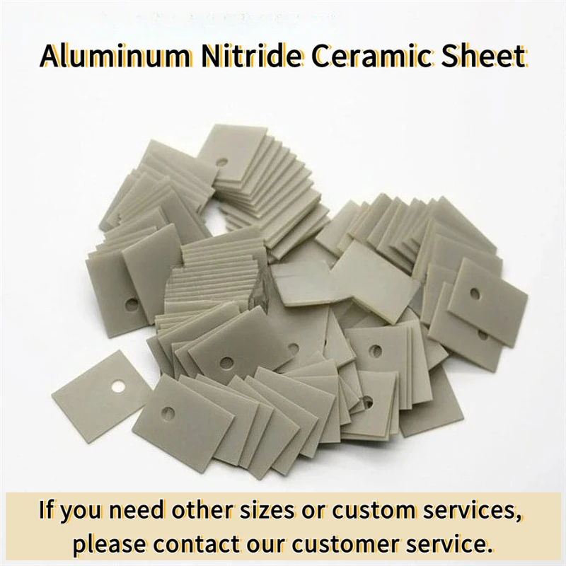100Pcs 0.6-1mm AlN Aluminum Nitride Ceramic Sheet, High Thermal Conductivity Insulating Substrate