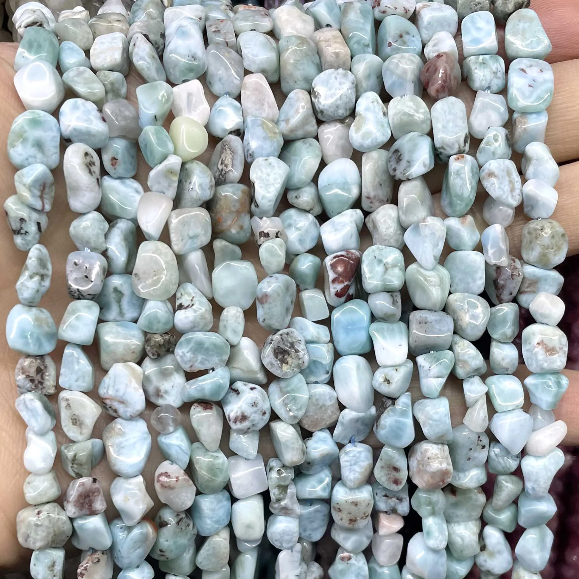 6X8MM Natural Blue Larimar Irregular Spacer Beads Loose Stone For DIY Jewelry Making Bracelets Necklaces Earrings Accessorie