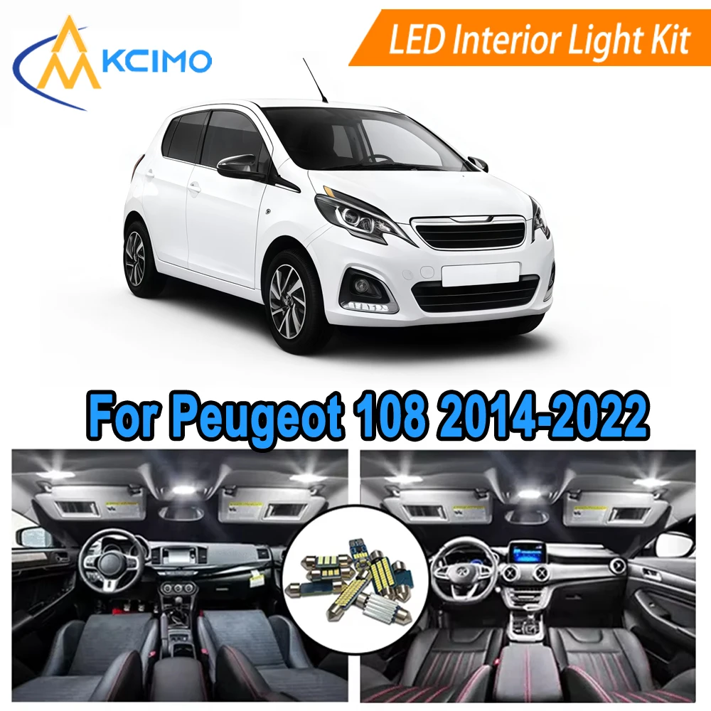 

LED Interior Light Replacement For Peugeot 108 (2014-2022) Light Bulb Kit Dome Map Door Lights Easy Installation