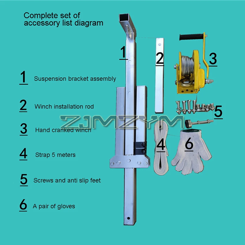 10/25m Air Conditioning Lifting Tool  Small Folding Crane Lifting Bracket Manual Winch Assembly Air Conditioner Lifting Machine