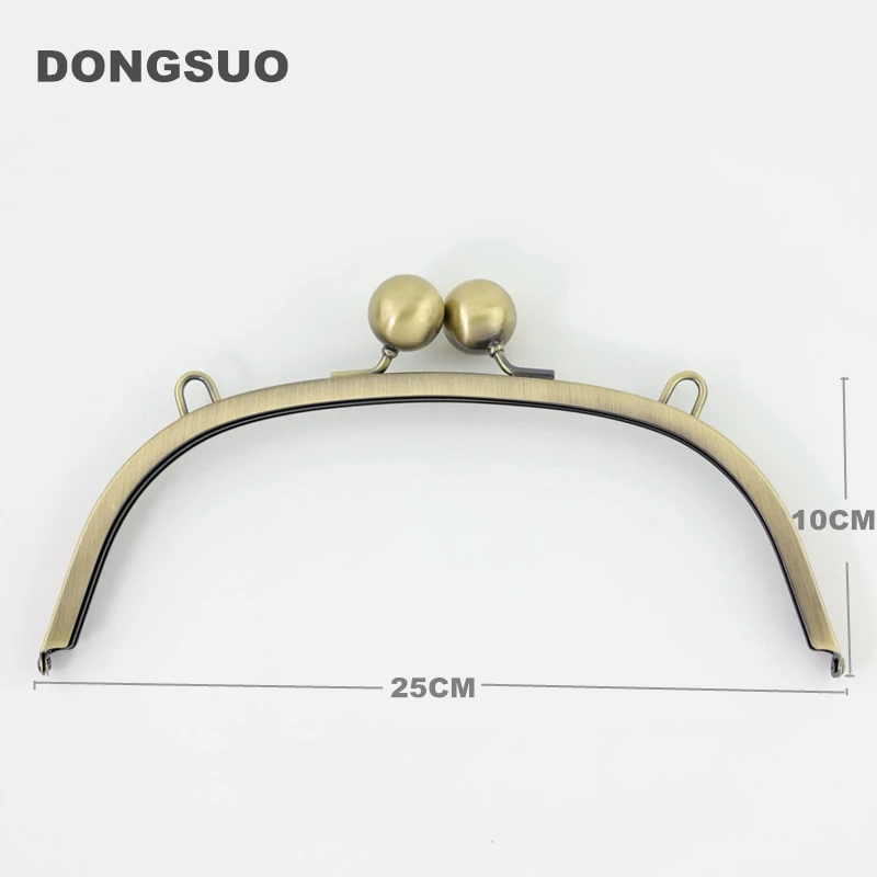 

10X3.5inch Bag Purse frame U shape huge ball clasp metal frame for DIY handbag accessories bronze and silver color