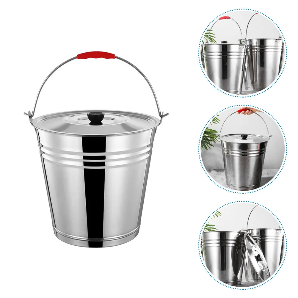 

Bucket Ash Fireplace Charcoal Metal Can Pail Fire Lidice Bbqchampagne Bin Steel Grease Drip Buckets Tin Holder Grill Stainless