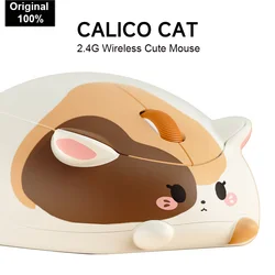 Wireless Cute Pink Capybara and Lucky Cat Mouse 2.4G Optical Mause Mini Girl Mice For Desktop Laptop Computer Accessories Gamer