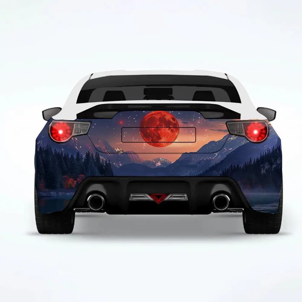 

Moonlit Mountain River Car Sticker-Vinyl Decal for Car Rear, Waterproof Self-Adhesive Vinyl Stickers for Vehicle Tail & Bumper,