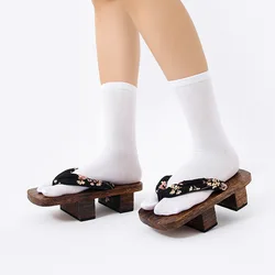 2023 Two-tooth Wooden Clogs With Two-toe Socks For Women Men Japanese Style Slippers Cosplay Slippers Animation Dress Plus Size