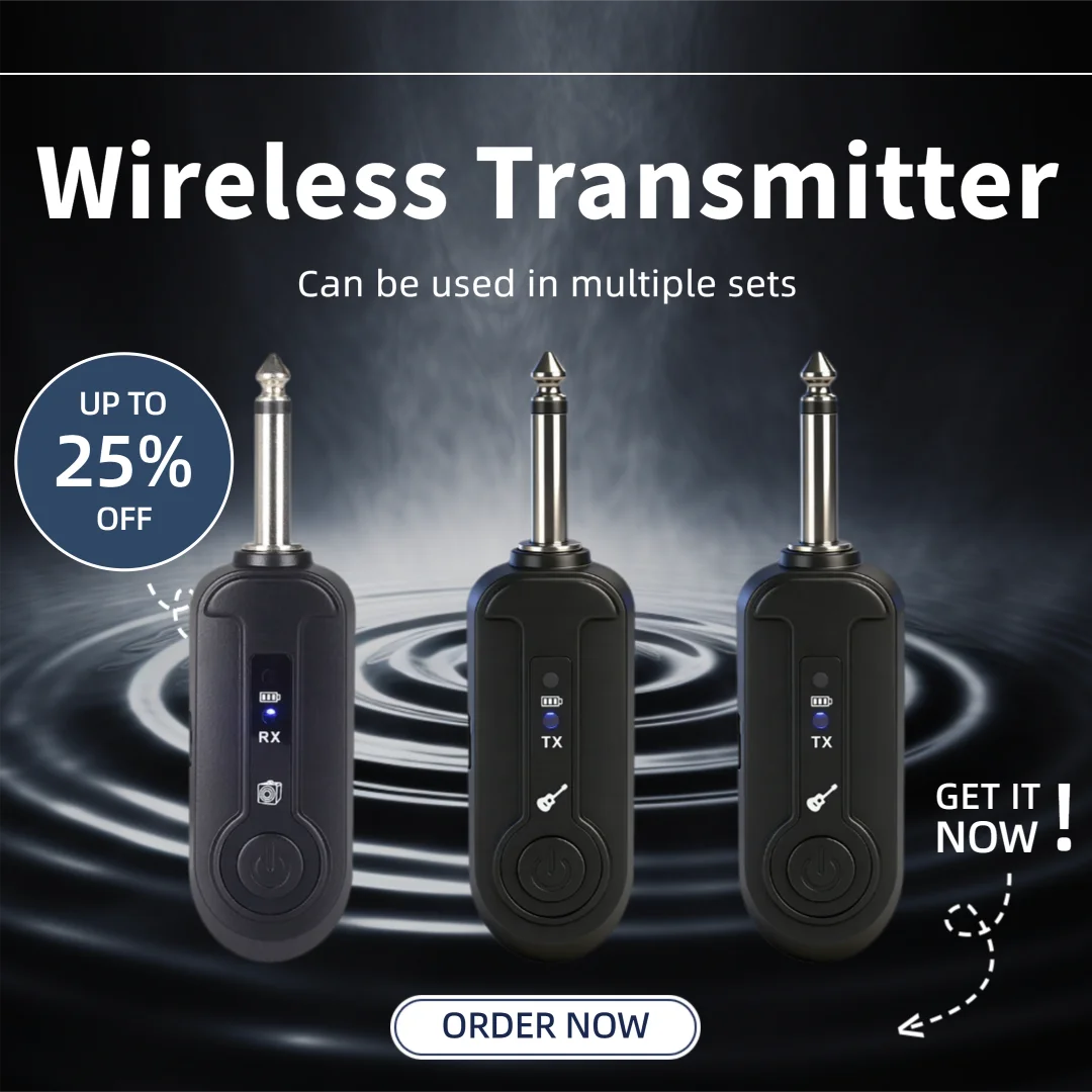 GAW-A11 Wireless Transmitter and Receiver for Guitar, Electric Wind Instruments, Anti-Shout Audio Transmission Device (Can be us