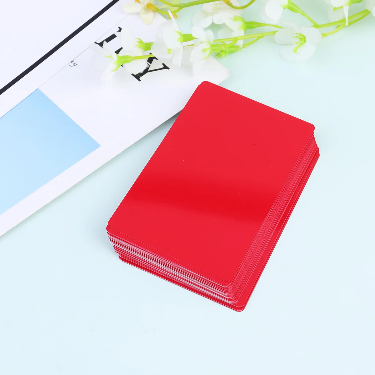 

50 Pcs Index Card Office Red Aluminum Business Cards Engraving Blanks DIY Engraver