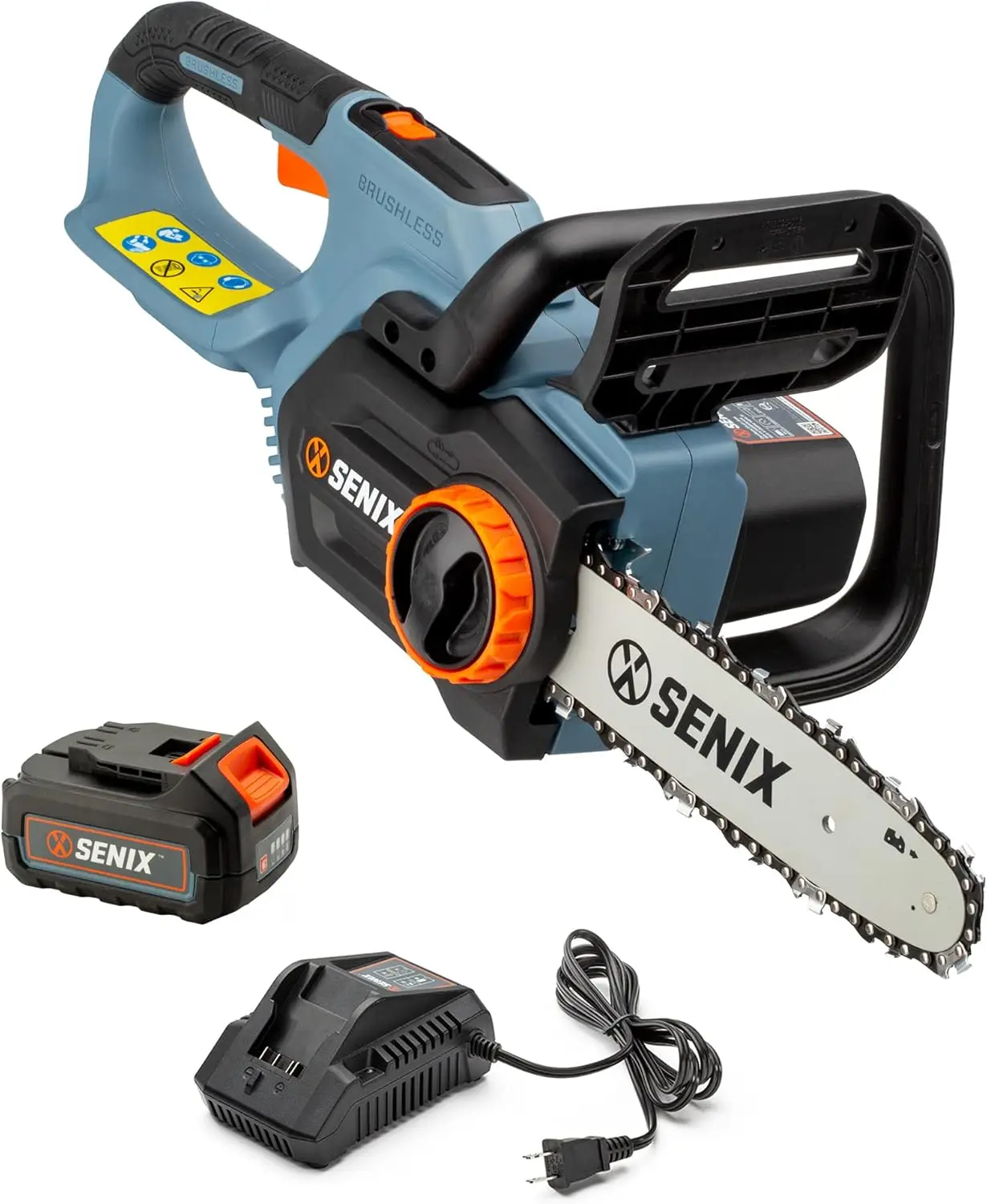

X2 20 Volt Max Cordless Chainsaw with 10-inch Bar and Chain for Limbs and Small Branches, Lightweight, Rear Handle, Includes 2.5
