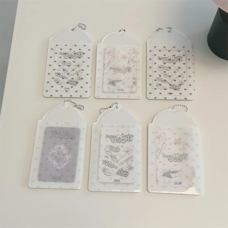 Cute 3‑Inch Photocard Holder Pendant Card Sleeve Kpop Idol Photo Protector Backpack Decor Accessory for Fans Gift