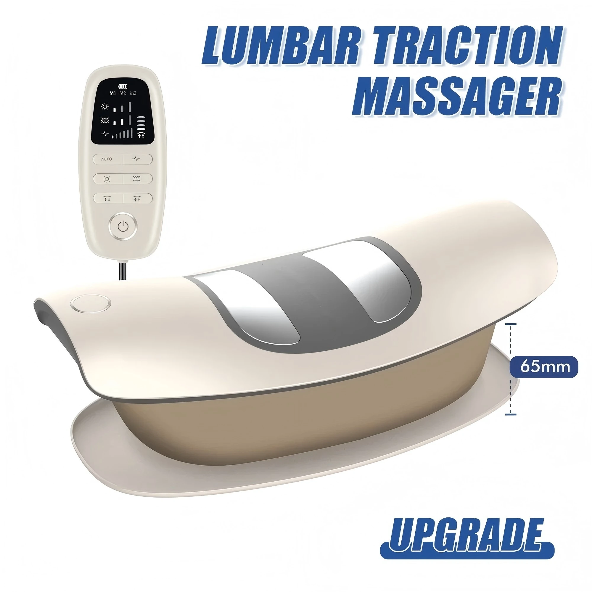 

Electric Lumbar Spine Traction Device Adjustable Inflatable Vibration EMS Waist Back Massager with Heat Back Stretcher Device