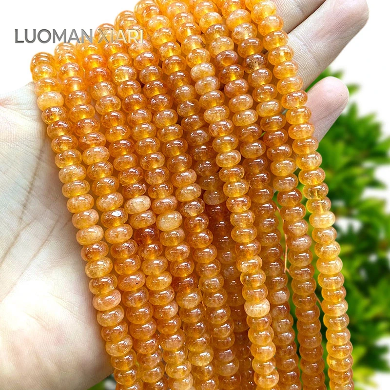 Wheels 5x8mm Natural Stone Ice Orange Chalcedony Loose Spacer Beads for Jewelry Making Diy Bracelets Charms Accessories 15''