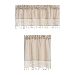 Farmhouse Valance Short Curtain for Kitchen Cabinet Home Bedroom