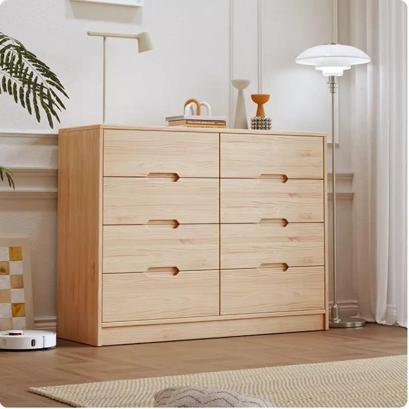Popular All Solid Wood Pine Bucket Cabinet Home Bedroom Office Log Locker Straight Puzzle Storage Cabinet Drawer Cabinet