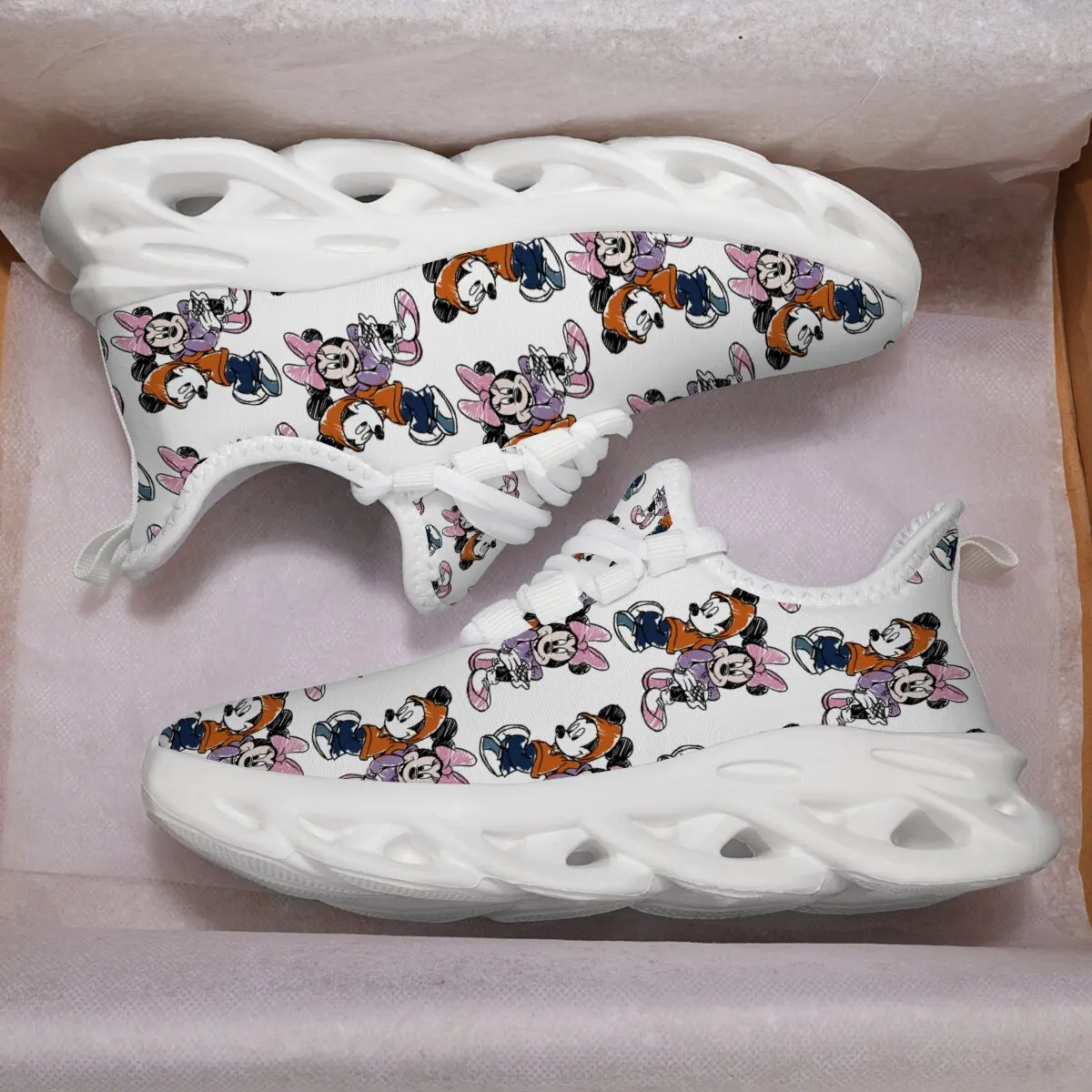 

Mickey Minnie Print Lightweight Kids Sneakers for Boys Girls Running Tennis Lightweight Breathable Sport Athletic Boys Shoes