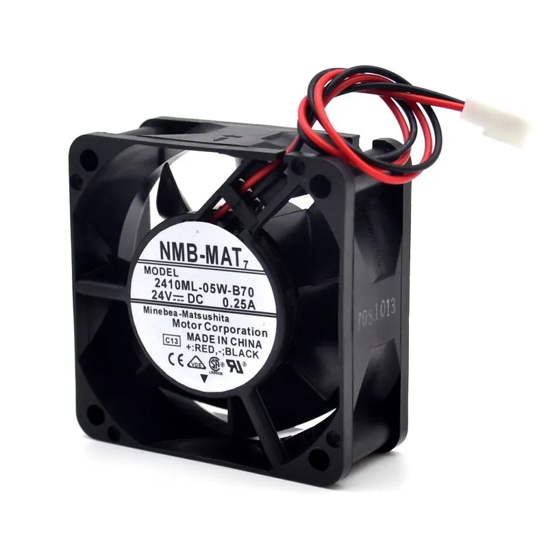 For NMB 2410ML-05W-B70 6025 60mm 24V 0.25A dual ball bearing 6800RPM 33.1CFM cooling fan