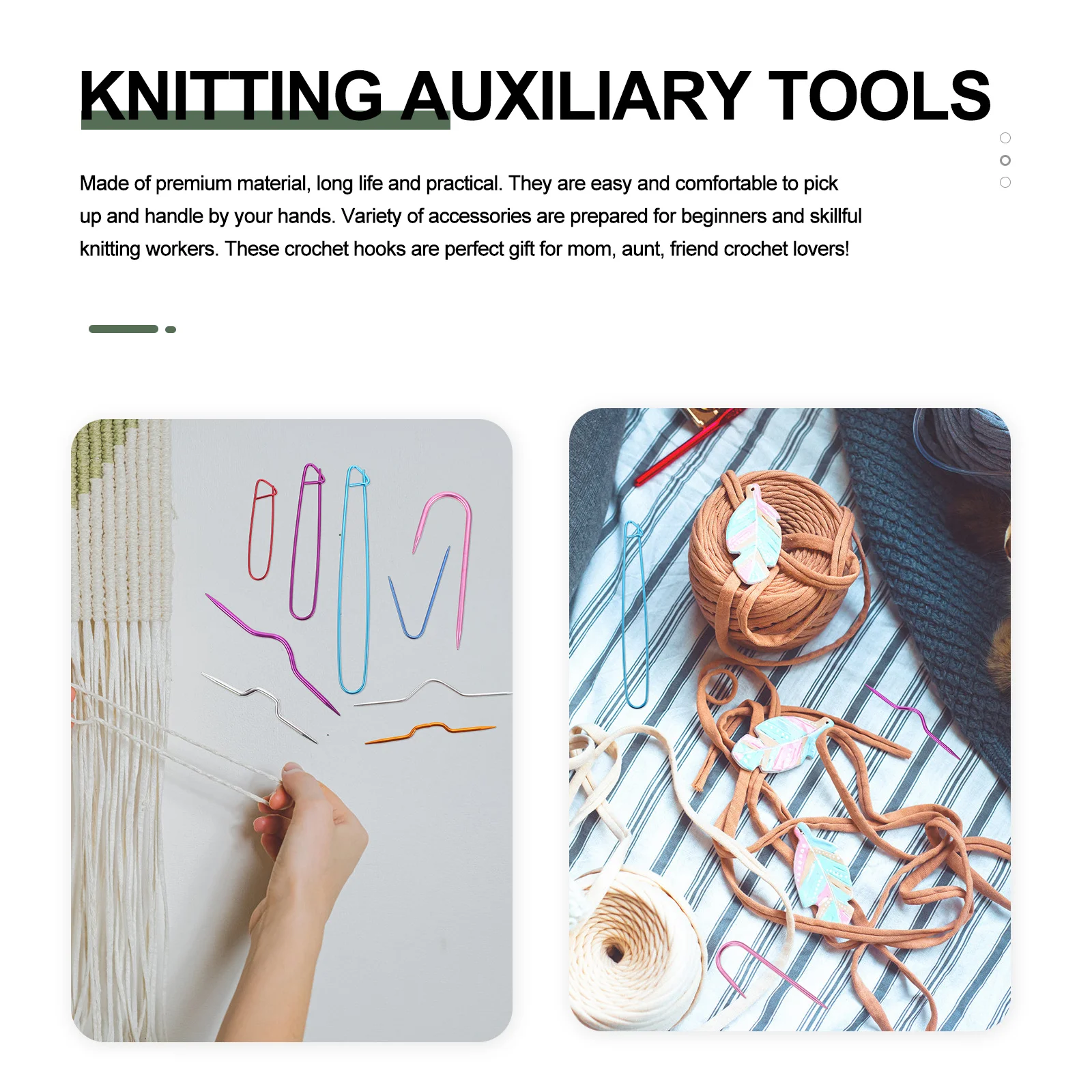 

18pcs Knitting Tool Set Aluminum Crooked U Shape Needles For Sweater Hat Scarf Diy Crafts Knitting Supplies Weaving Needles