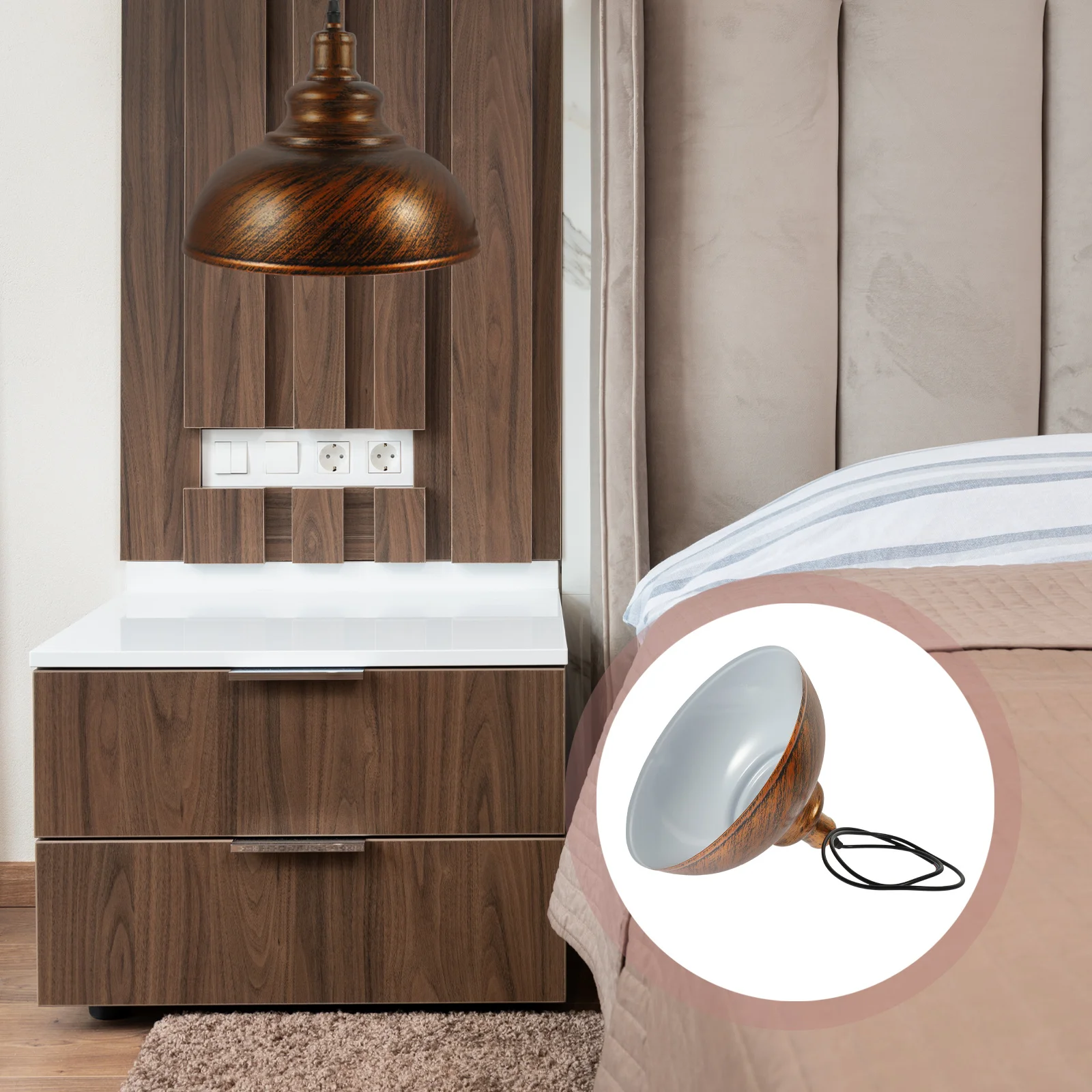 

Винтажный оранжевый подвесной светильник, железный медный абажур, декоративная клетка, защита для домашнего освещения, подвесной светильник, абажур