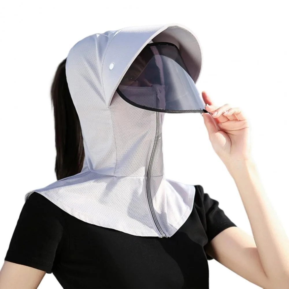 Casual Ice Silk Female Sunshade Hat Neck Guard Face Cover Women Sun Hat Wide Brim Windproof Summer UV Protection Cap Women