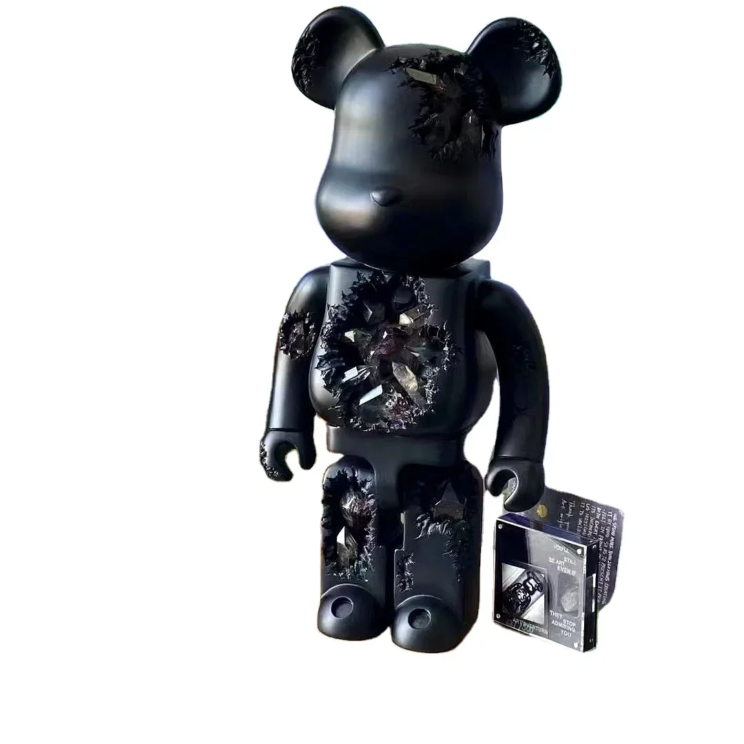 Violent Bear Bearbrick 1000% Damaged Crystal Building  Bear Doll Handmade Trendy Ornament Sculpture