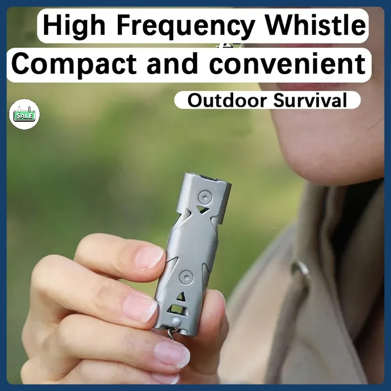 صفارة إنقاذ أنبوب مزدوج انفجار الصوت صافرة في الهواء الطلق SOS صافرة الفولاذ المقاوم للصدأ عالية التردد زلزال الإنقاذ صافرة #2