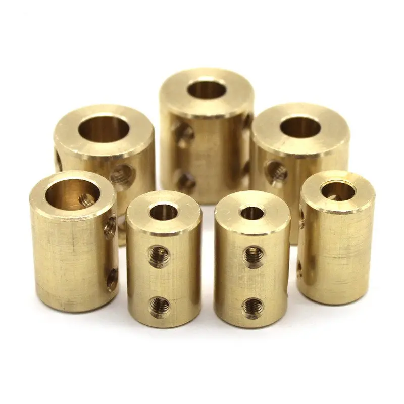 2X Brass Rigid Motor Shaft Coupling Coupler Transmission Connector Sleeve Adapter 3.17/4/5/6/8/10/12mm For RC Boat Car Airplane
