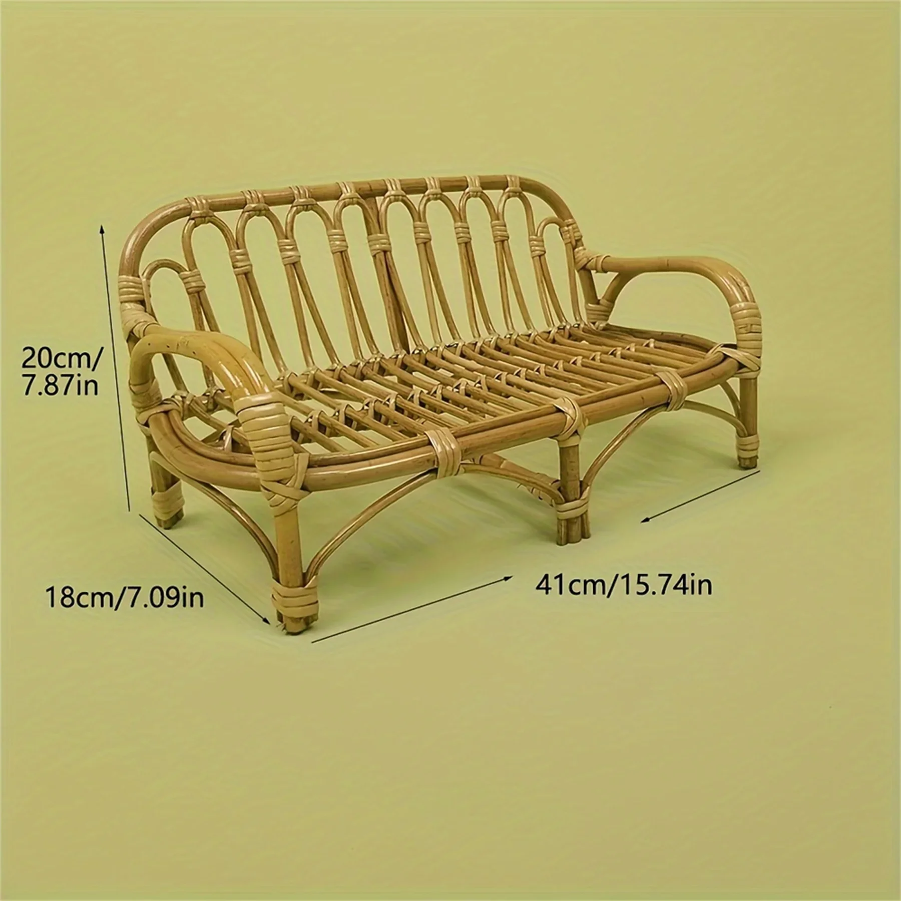 Newborn Photography Props Bed Handmade Rattan Bench Bebe Chair Basket Girl Boy Posing Furniture Doll Bed Accessories Fotografia