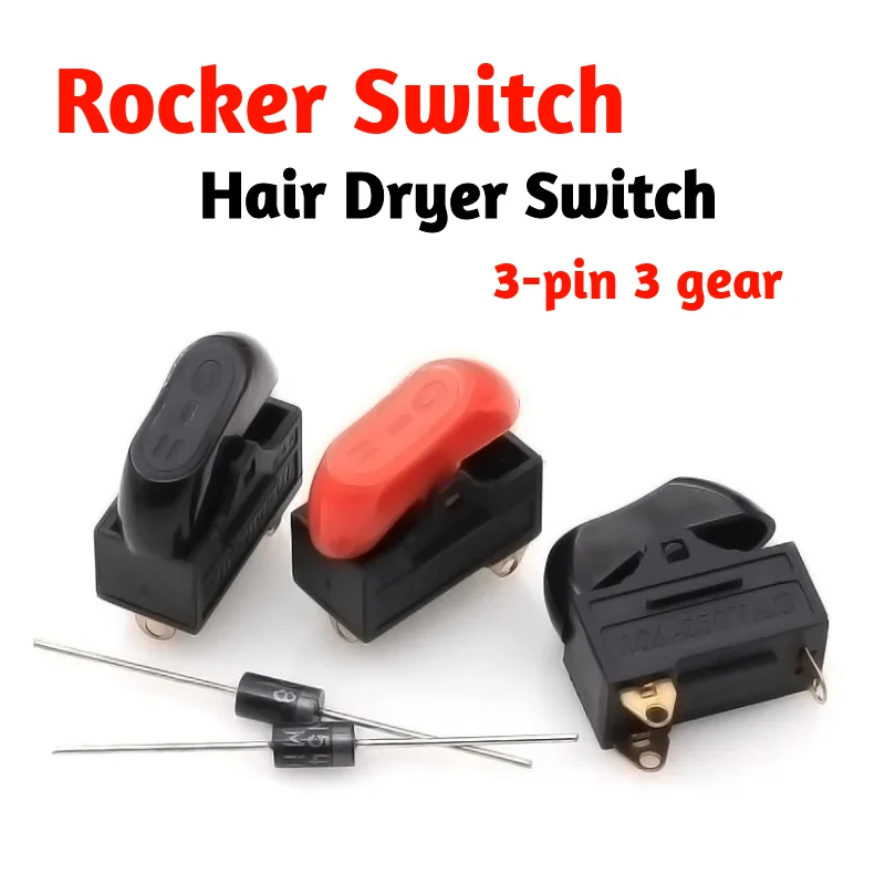 

5PCS Hair dryer switch Rocker Switch 3 position ON OFF boat switch