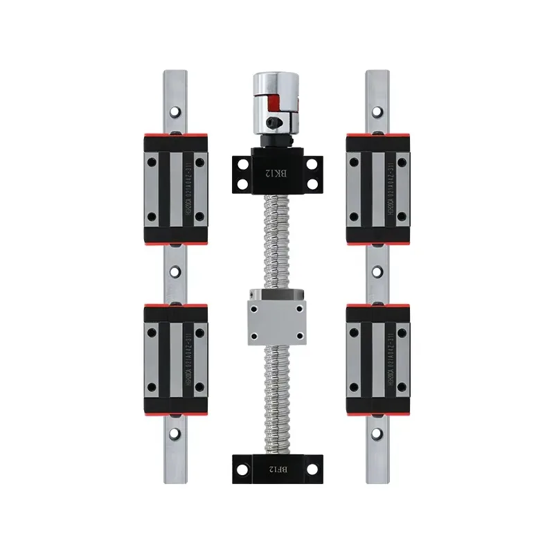 20 مللي متر HGH20-400/1500/2500 مللي متر مجموعة راي الخطية + SFU1605-450/1550/2550 الكرة المسمار + 1605 NUT HOSING + hgh20ca + bkbf12 + مقرنة لمجموعة التصنيع باستخدام الحاسب الآلي