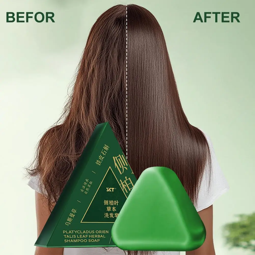 قالب شامبو Platycladus Orientalis صابون يدوي الصنع للتحكم في الزيت وإزالة الحطام ويمنع فصل العناية بالشعر C8U8 #3